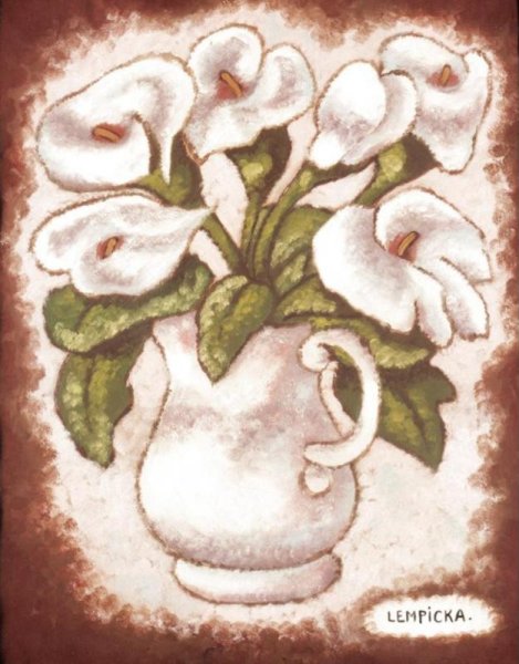 Vase with Arums (Vase avec des fleurs d'ARUMS