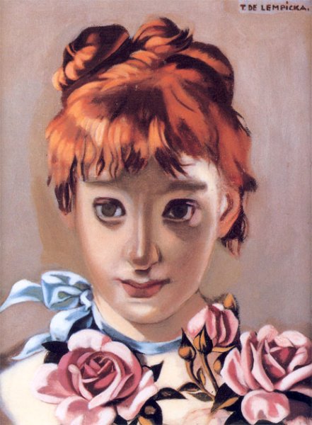 Redheaded Girl and Garland of Roses, c.1944